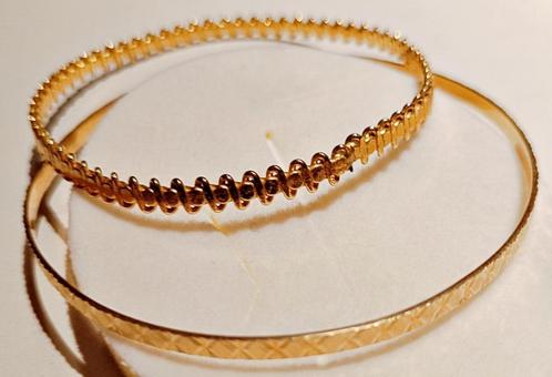 Bracelets jonc rigides plaqué or 6,3 ou 7,0 cm NEUFS, Bijoux, Sacs & Beauté, Bracelets, Neuf, Autres matériaux, Or, Enlèvement ou Envoi