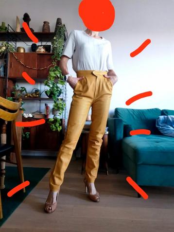 Lederen broek 100% cuir Geel mosterd beschikbaar voor biedingen
