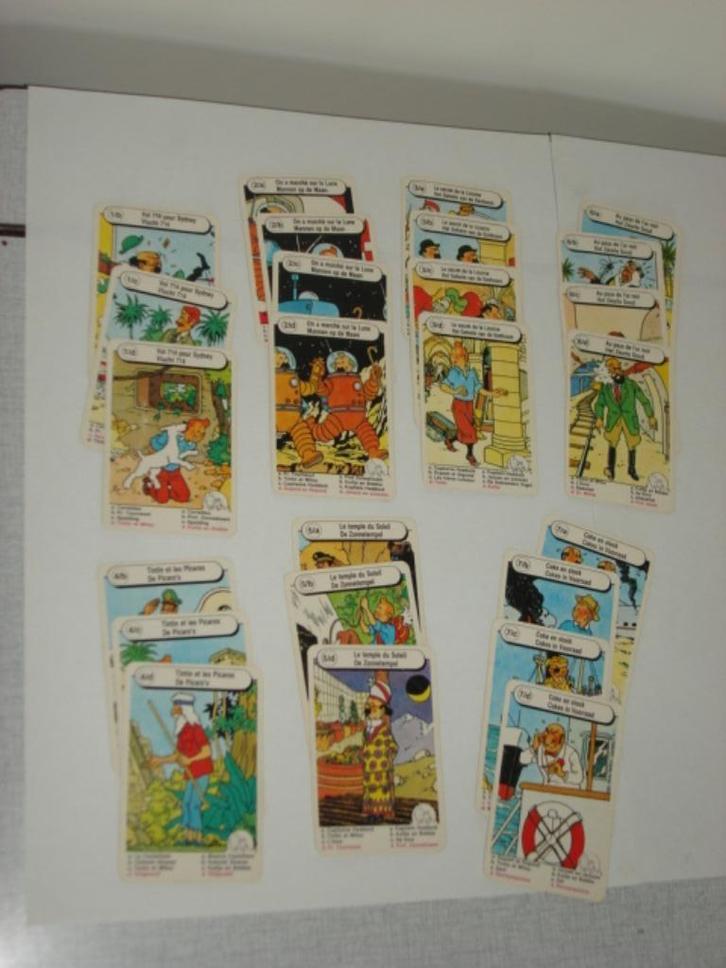 Kuifje Cards 7 onvolledige families Hergé the Lombard Hemma, Verzamelen, Stripfiguren, Kuifje, Ophalen of Verzenden