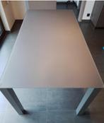 Tafel met glazen blad- 1m98x90x76cm, Huis en Inrichting, Tafels | Eettafels, Ophalen, Gebruikt, 50 tot 100 cm, Vijf personen of meer