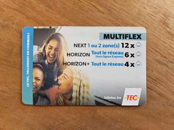 Carte bus TEC Multiflex ticket transport en commun disponible aux enchères