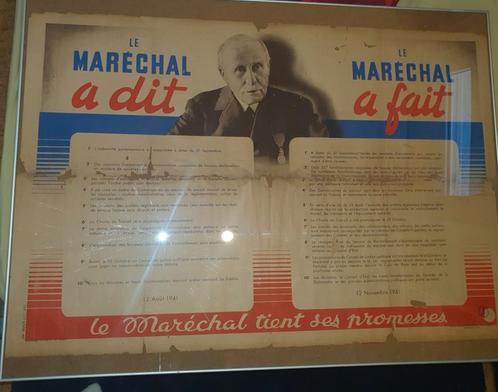 Poster uit de Tweede Wereldoorlog van maarschalk Pétain, Verzamelen, Militaria | Tweede Wereldoorlog, Ophalen of Verzenden
