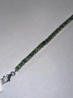 Tennis armband zilver Chrome diopside groen, Ophalen, Nieuw, Groen, Zilver
