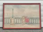 aquarelle vue sur la mer signe cvv1881 alger, Antiek en Kunst, Kunst | Schilderijen | Klassiek, Ophalen of Verzenden