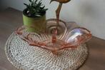 Vintage glazen fruitschaal, zalmroze, Antiek en Kunst, Ophalen of Verzenden