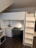 Hoogslaper wit met bureau, Huis en Inrichting, Ophalen, Zo goed als nieuw, Hoogslaper