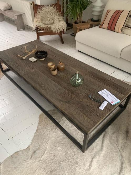 Industriële salontafel, Huis en Inrichting, Tafels | Salontafels, Zo goed als nieuw, Minder dan 50 cm, 50 tot 100 cm, 150 tot 200 cm