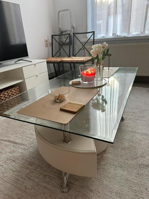 Glazen salontafel perfecte staat!, Maison & Meubles, Tables | Tables de salon, Moins de 50 cm, 50 à 100 cm, 100 à 150 cm, Verre