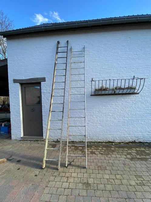 2 echelles de 4m de hauteur, Doe-het-zelf en Bouw, Ladders en Trappen, Gebruikt, Ladder, 2 tot 4 meter, Ophalen