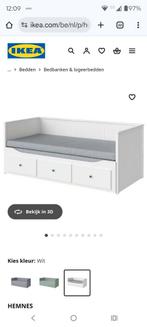 Hemnes 1-2 persoonsbed met opbergruimte, Huis en Inrichting, Ophalen, Zo goed als nieuw, Wit
