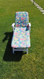 Tuin ligbed in pvc + kussen, Jardin & Terrasse, Chaises longues, Enlèvement, Comme neuf, Plastique, Réglable
