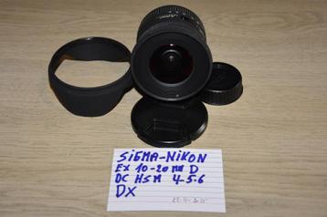 objectif Sigma pour Nikon grand angle 10-20 mm, Enlèvement ou Envoi, Comme neuf, Objectif grand angle, Zoom