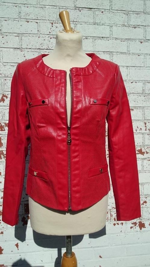 kort jasje / vestje rood mix imitatie leder + textiel Nieuw, Vêtements | Femmes, Vestes & Costumes, Neuf, Manteau, Taille 36 (S)