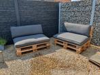 2 lounge zetels van paletten mét kussens!, Tuin en Terras, Zo goed als nieuw, Ophalen