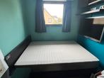 Bed zwart Malm 140x200 inclusief lattenbodem en matras, Huis en Inrichting, Slaapkamer | Bedden, Ophalen, Zwart, 140 cm, Zo goed als nieuw