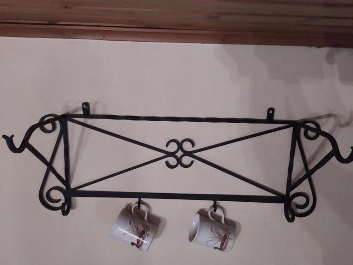 Smeedijzeren archelle, 2 haken - B 72 cm - H 29 cm, Huis en Inrichting, Woonaccessoires | Kapstokken, Ophalen
