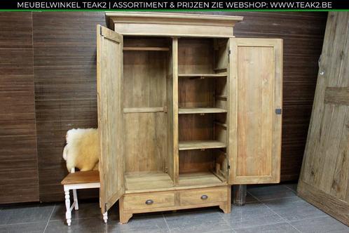 Nieuwe teak kleerkasten - kledingkast bij TEAK2, Huis en Inrichting, Kasten | Kleerkasten, Met lade(s), Met deur(en), Met klep(pen)