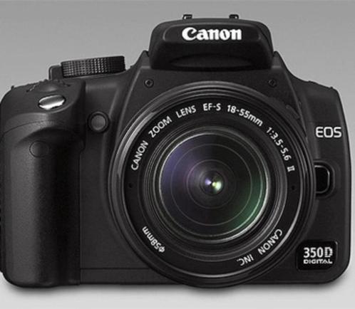 Canon EOS 350D EF-S 18-55 camera, Audio, Tv en Foto, Fotocamera's Digitaal, Gebruikt, Spiegelreflex, Canon, Geen optische zoom