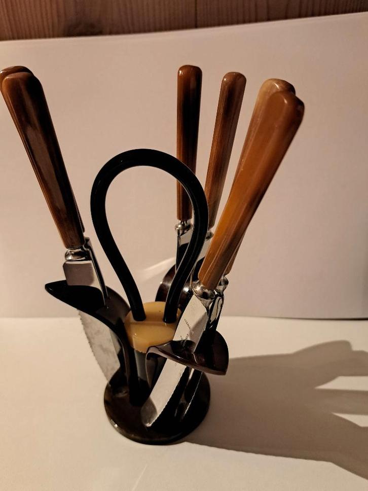 Art Deco vintage bakelieten messenset, Antiek en Kunst, Curiosa en Brocante, Ophalen of Verzenden