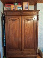 Antieke eiken kleerkast met 2 laden, Antiek en Kunst, Antiek | Meubels | Kasten, Ophalen