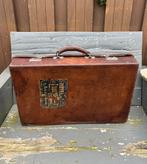 Valise en cuir vintage | Rétro | Étui de voyage ancien, 50 à 60 cm, Utilisé, Cuir, Enlèvement ou Envoi