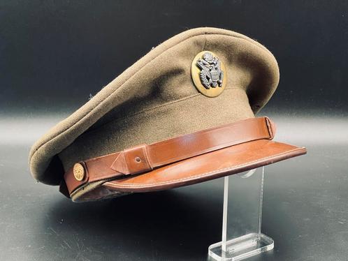 Originele Amerikaanse WO2 Officierspet – US Army, Verzamelen, Militaria | Algemeen, Landmacht, Kleding of Schoenen, Ophalen of Verzenden