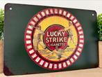 Metalen reclamebord Lucky Strike, Nieuw, Reclamebord, Ophalen of Verzenden