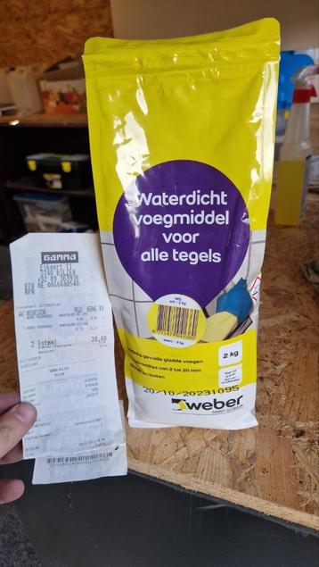 Weber voegmiddel waterdicht voor alle tegels - wit - 2+2kg beschikbaar voor biedingen