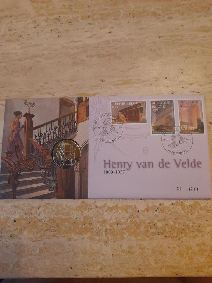 Numisletter 'Henri van de Velde' N 1713 - 2003, Postzegels en Munten, Postzegels | Thematische zegels, Gestempeld, Ophalen of Verzenden
