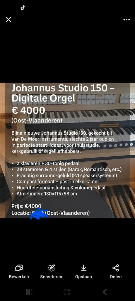 JOHANNUS Studio 150 Digitale Orgel, Muziek en Instrumenten, Orgels, Zo goed als nieuw, Orgel, 2 klavieren, Ophalen