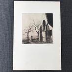 Ets Jos Pas Kerkje aan de Stroom. Gesigneerd, Antiek en Kunst, Kunst | Etsen en Gravures, Ophalen of Verzenden