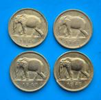 4 x 2 Francs  1946 (1) , 1947 (3)             Belgian Congo, Postzegels en Munten, Ophalen of Verzenden, Overig, Setje