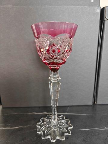 Val Saint Lambert - Wijnglas - Verrept - rood -  22 cm  beschikbaar voor biedingen