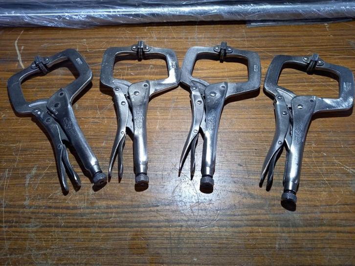 Lot van 4 vise grip C-griptangen 11 SP - C-klem - C-griptang, Doe-het-zelf en Bouw, Gereedschap | Handgereedschap, Gebruikt, Ophalen