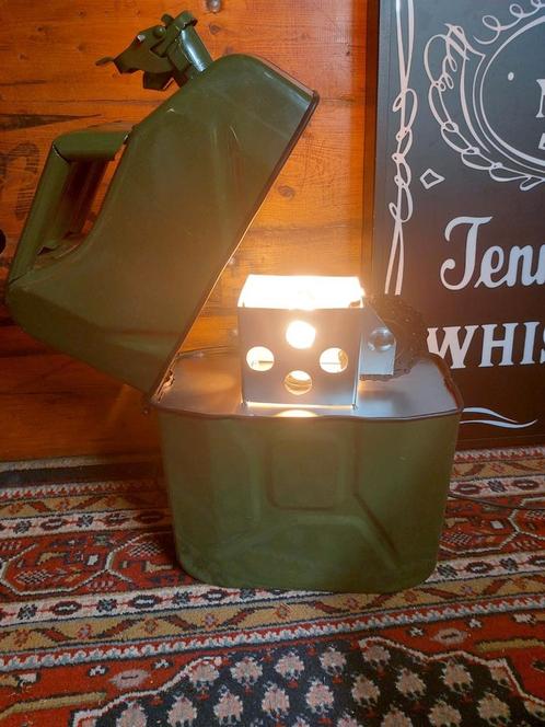 Zippo Jerrycan lamp, Huis en Inrichting, Lampen | Tafellampen, Zo goed als nieuw, Metaal, Ophalen of Verzenden