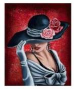 Diamond Painting - Musterieuze Vrouw - 40 x 30 Cm, Hobby en Vrije tijd, Ophalen of Verzenden, Nieuw, Knutselwerk