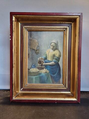Johannes Vermeer | Het Melkmeisje | reproductie jaren 60 beschikbaar voor biedingen