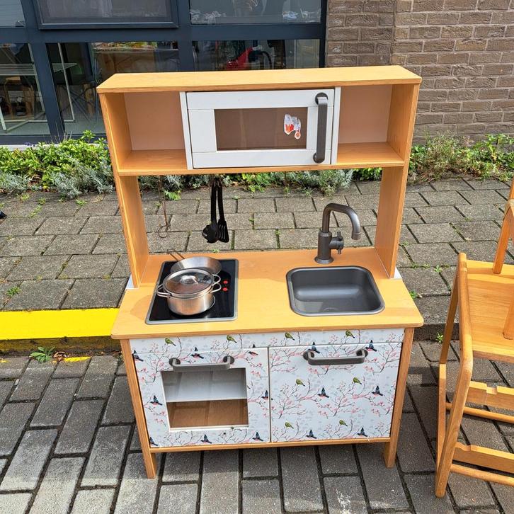 Speelkeukentje + veel toebehoren, Enfants & Bébés, Jouets | Jouer aux cuisines, Utilisé, Bois, Enlèvement