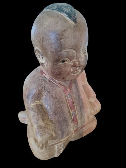 Lucky Baby Buddha, bois massif. Sculpté et peint à la main, Maison & Meubles, Accessoires pour la Maison | Statues de Bouddha
