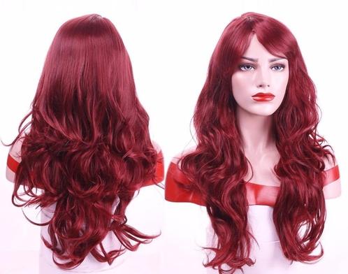 Dames lange pruik bordeaux haar, Handtassen en Accessoires, Uiterlijk | Haarverzorging, Nieuw, Pruik of Haarverlenging, Ophalen of Verzenden