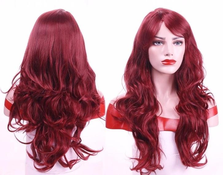 Dames lange pruik bordeaux haar, Handtassen en Accessoires, Uiterlijk | Haarverzorging, Nieuw, Pruik of Haarverlenging, Ophalen of Verzenden