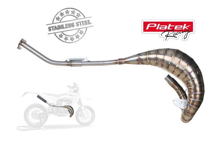 RvS Platek uitlaat, model 50-70 rechtsom Beta/Sherco/Rieju, Fietsen en Brommers, Brommers | Tuning en Styling, Nieuw, Verzenden