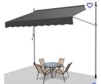 Klemzonwering met handzwengel, antraciet, 350cm breed, Tuin en Terras, Zonneschermen, Ophalen, Nieuw, 150 tot 300 cm, 250 cm tot 450 cm