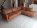 Cognac kleurige hoeksalon, Huis en Inrichting, Stoelen, Ophalen, Gebruikt, Bruin, Twee