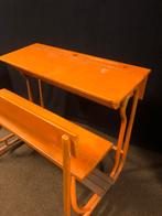 Antieke vintage industriële tube schoolbank, Huis en Inrichting, Ophalen, Gebruikt, Bureau
