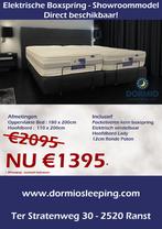 Elektrische Boxspring 180 x 200 - Showroommodel, Ophalen, Zwart, Tweepersoons, Zo goed als nieuw