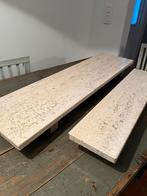 VINTAGE JAREN 70 TRAVERTIJN TRAVERTIN ONDERZET LEGGER DECO 2, Antiek en Kunst, Antiek | Woonaccessoires, Ophalen