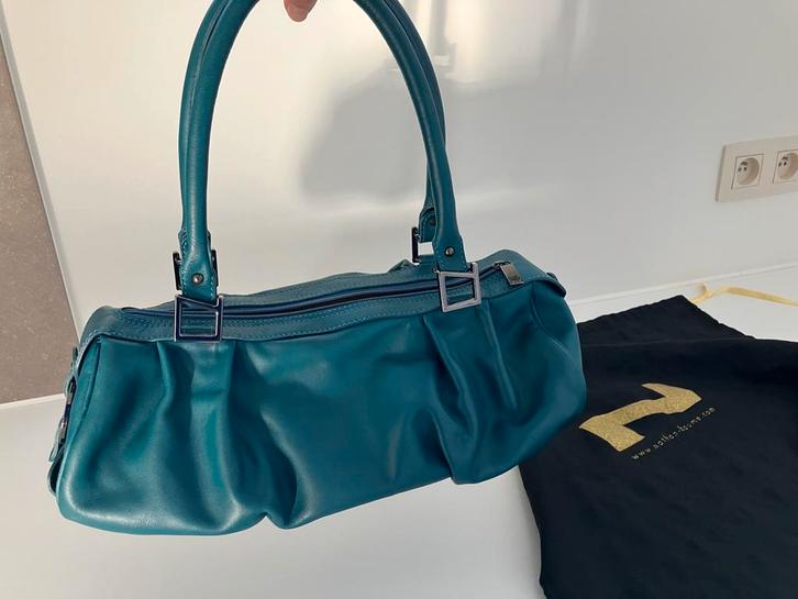 Petroleum groene vintage handtas Nathan Baume, Handtassen en Accessoires, Tassen | Damestassen, Handtas, Ophalen of Verzenden