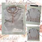 Pull pour femme-beige-Eléane-T.42-44, Vêtements | Femmes, Taille 42/44 (L), Enlèvement ou Envoi, Beige, Porté