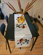 Eettafel (zwart 110x67cm) + 4 stoelen, Huis en Inrichting, Tafels | Eettafels, Ophalen, 50 tot 100 cm, 100 tot 150 cm, Zo goed als nieuw